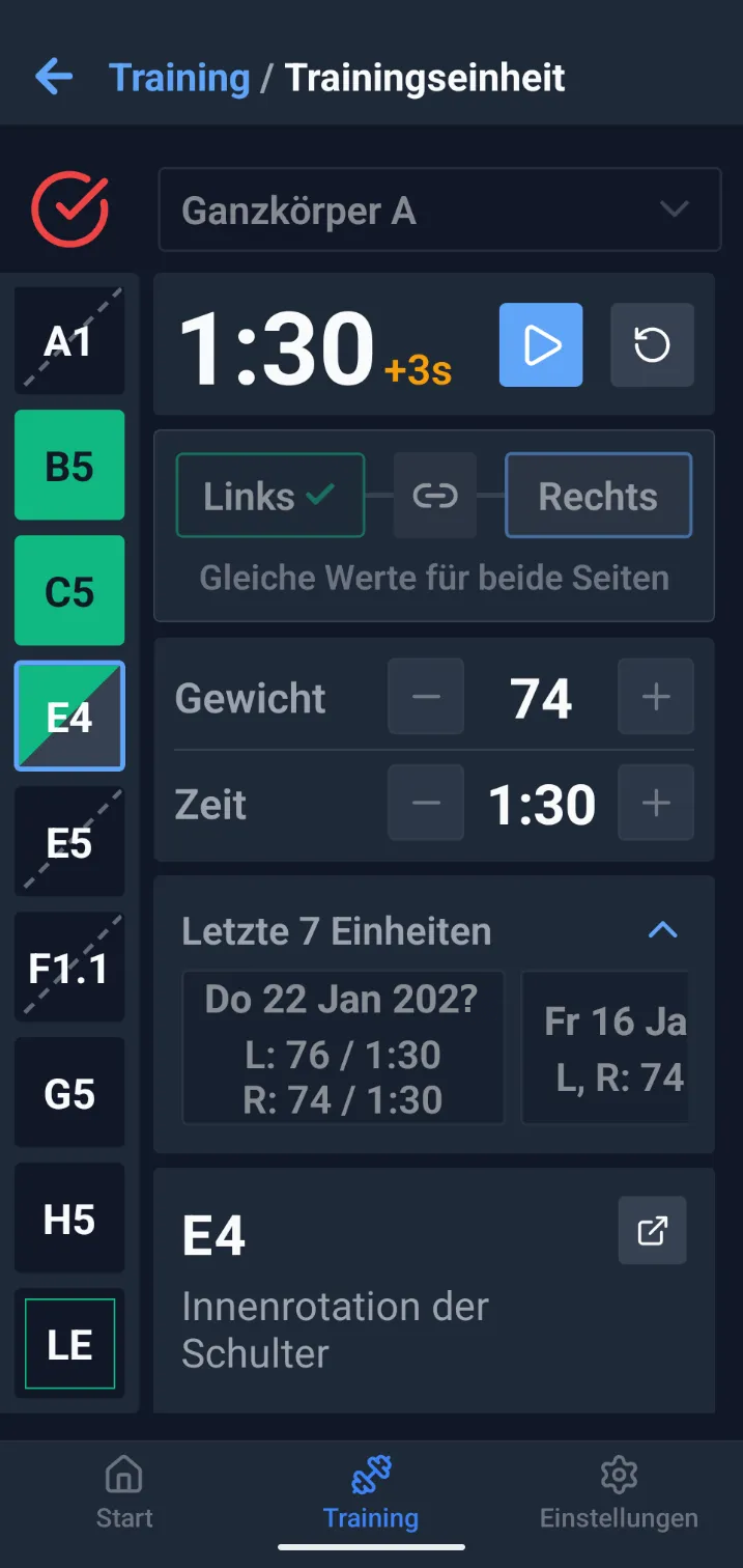 Kizor App - Präziser Trainingstimer für Time-under-Tension